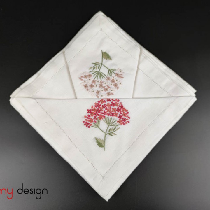 Napkin set (6 pieces) - Hydrangea flower